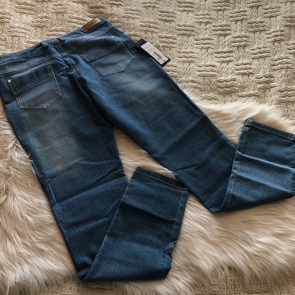 Paz Torras Micro Dot Blue Skinny Jeans 10 - Picture 7 of 7